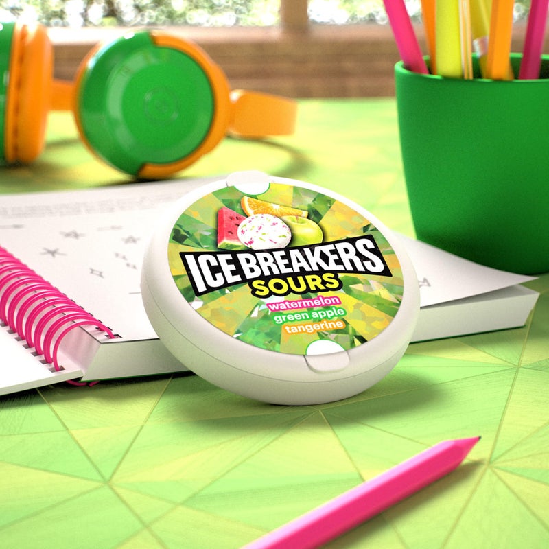 ICE BREAKERS Sours Assorted Fruit Flavored Sugar Free Mints Tins, 1.5 oz (8 Count) - Image 4